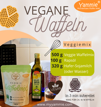 Lade das Bild in den Galerie-Viewer, Yammie Veggie-Mix: Vegane Waffelbackmischung (ohne Ei & Milch) – Pflanzlicher Waffelteig