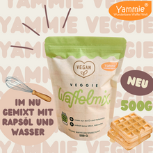 Lade das Bild in den Galerie-Viewer, Yammie Veggie-Mix: Vegane Waffelbackmischung (ohne Ei & Milch) – Pflanzlicher Waffelteig