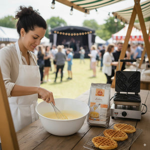 Zaubermix Waffelbackmischung- zum Cafe, nur mit Öl und Wasser zubereitet